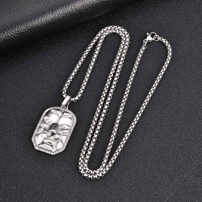 Wholesale Stainless Steel Lion Head Dog Tag Pendant