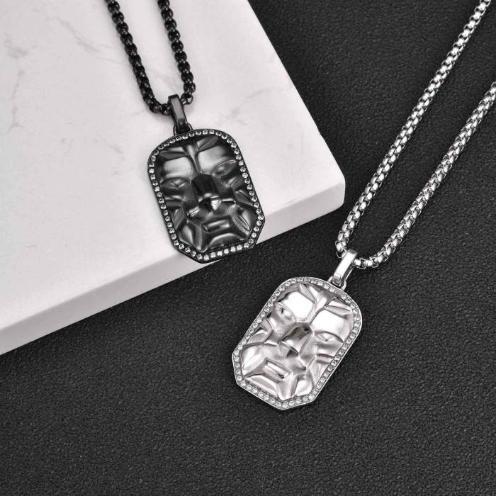 Wholesale Stainless Steel Lion Head Dog Tag Pendant