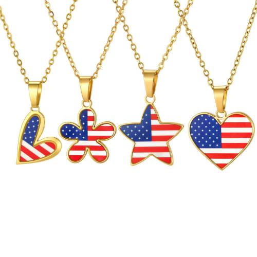 Wholesale Stainless Steel American Flag Pendant