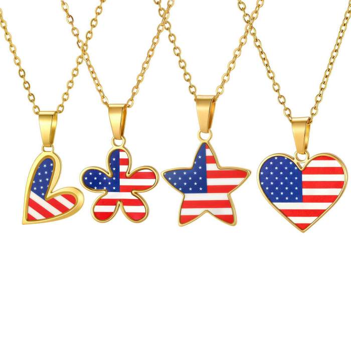Wholesale Stainless Steel American Flag Pendant