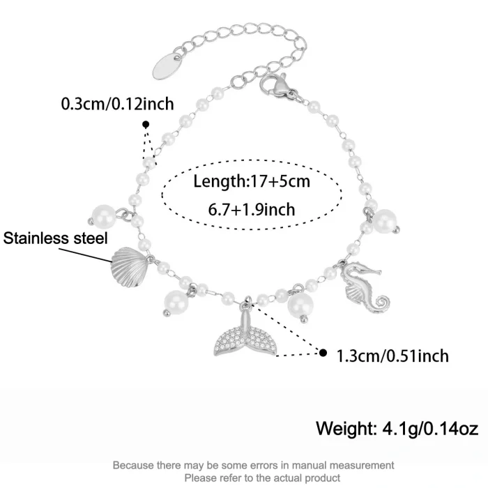 Wholesale Stainless Steel Ocean Tail Charms Bracelets