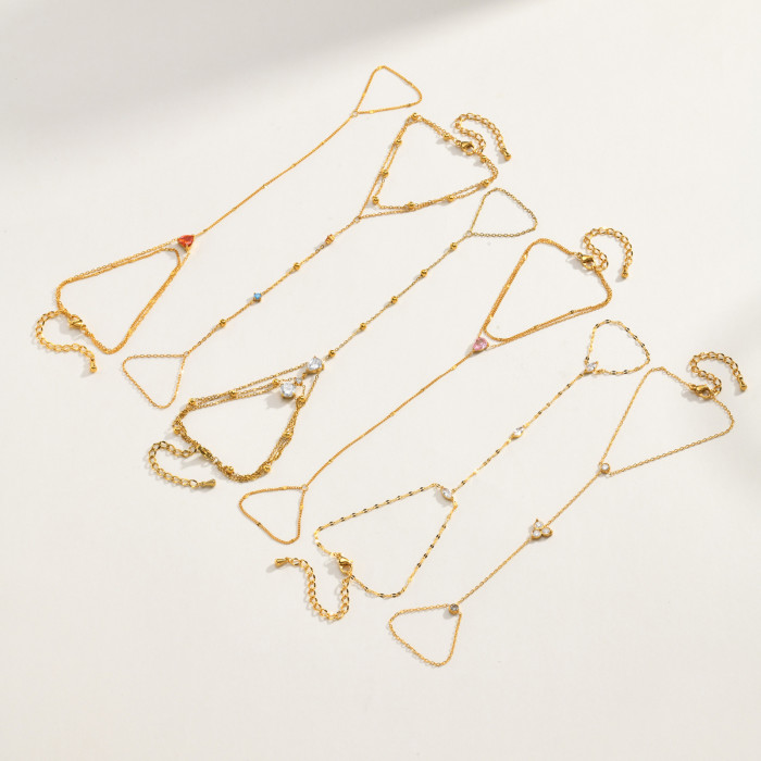 Wholesale Delicate CZ Beaded Multi-Layer Hand Chain Slave Bracelet