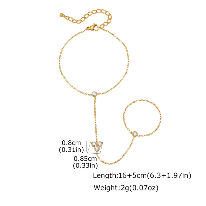 Wholesale Delicate CZ Beaded Multi-Layer Hand Chain Slave Bracelet
