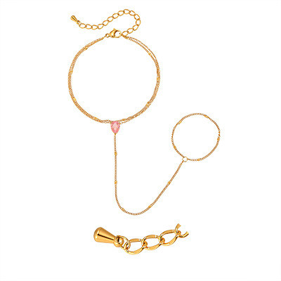 Wholesale Delicate CZ Beaded Multi-Layer Hand Chain Slave Bracelet