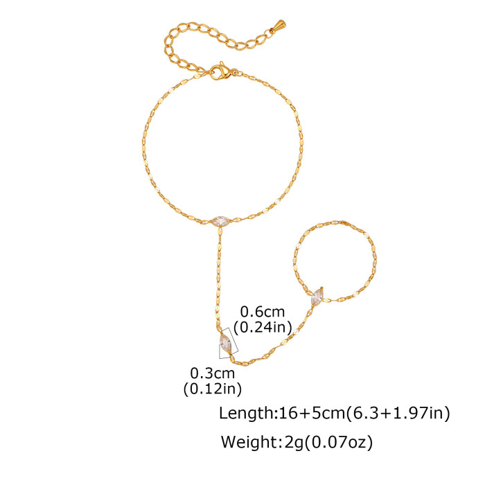 Wholesale Delicate CZ Beaded Multi-Layer Hand Chain Slave Bracelet