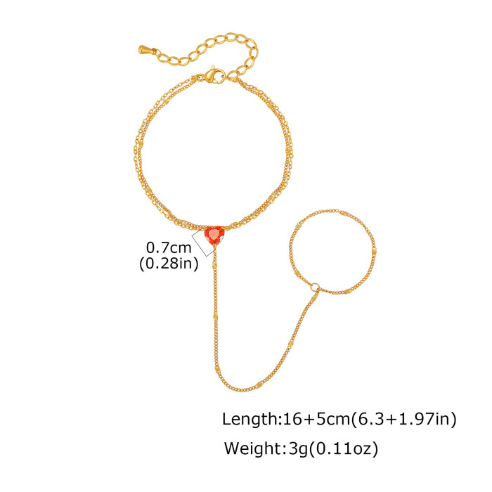 Wholesale Delicate CZ Beaded Multi-Layer Hand Chain Slave Bracelet