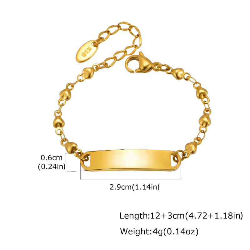 Wholesale Waterproof Stainless Steel Heart Beaded Custom Name Bracelet