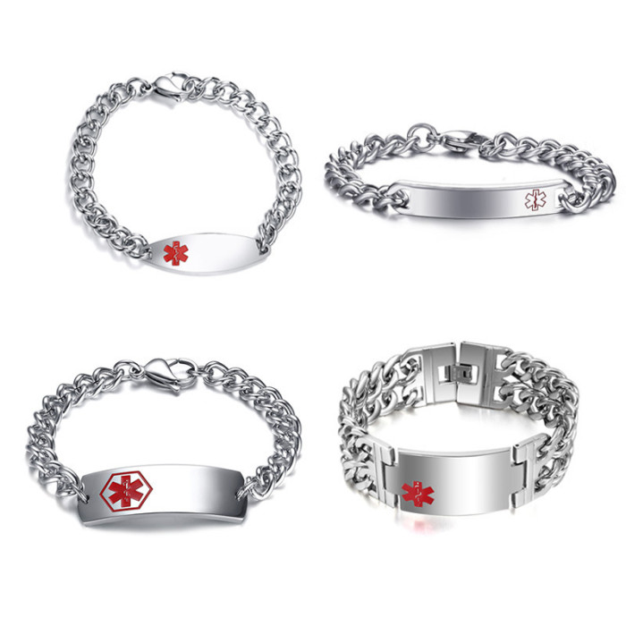 Wholesale Medical Alert Bracelet Chain with ID Tag