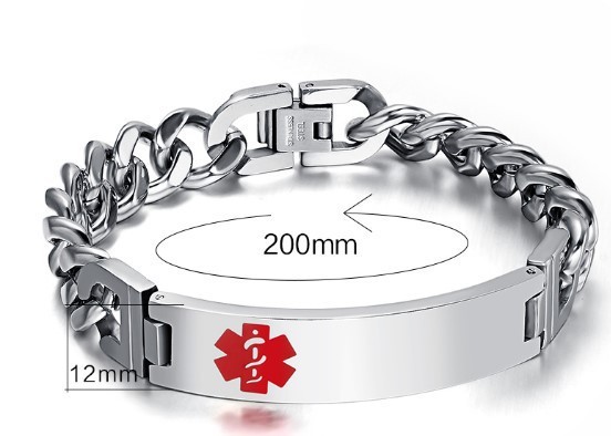 Wholesale Medical Alert Bracelet Chain with ID Tag