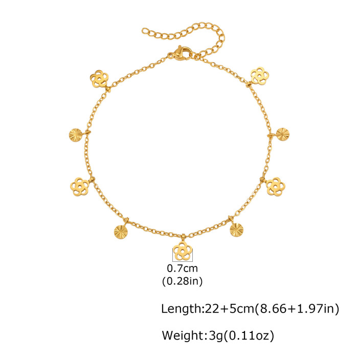 Wholesale Minimalist Lucky Chili Pepper & CZ Dangle Charm Foot Bracelet