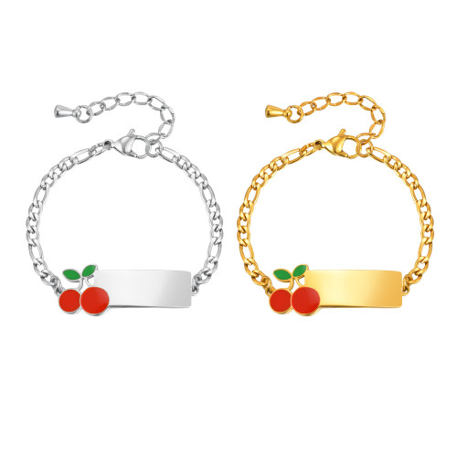 Wholesale Stainless Steel Cherry ID Bracelet for Kid