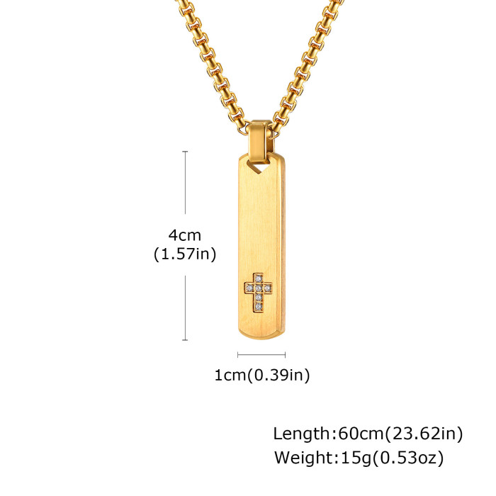 Wholesale Stainless Steel Minimalist Cross Pendant Necklace