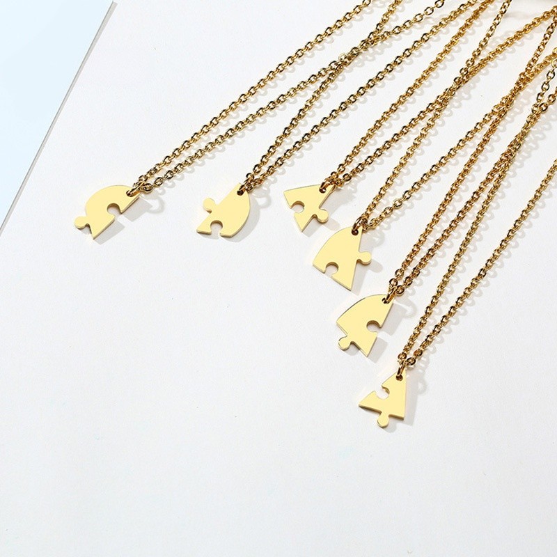 Wholesale Stainless Steel 5 Piece & 6 Piece Puzzle Heart Necklace Set