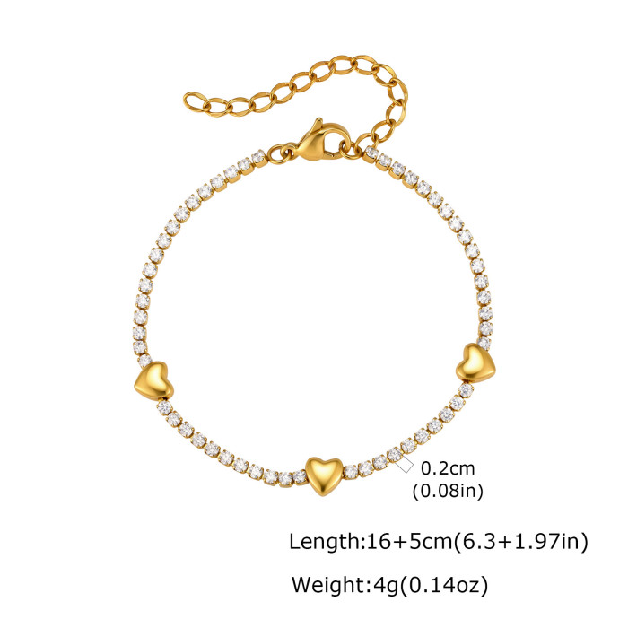 Wholesale Stainless Steel Clover Tennis Bracelet
