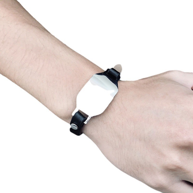 Wholesale Customizable Men's Genuine Leather Identification Bracelet