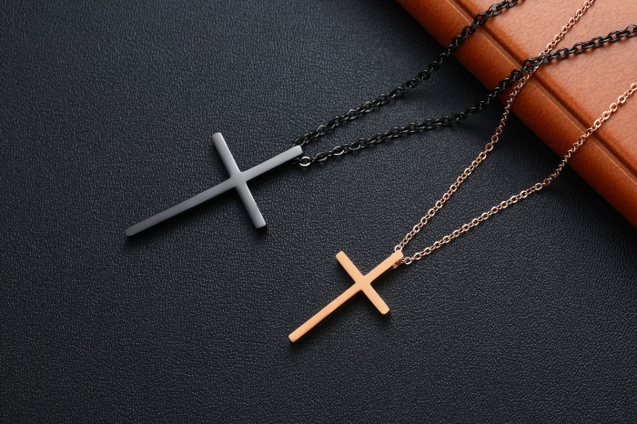 Wholesale Stainless Steel Personalized Matching Cross Necklace for Couples