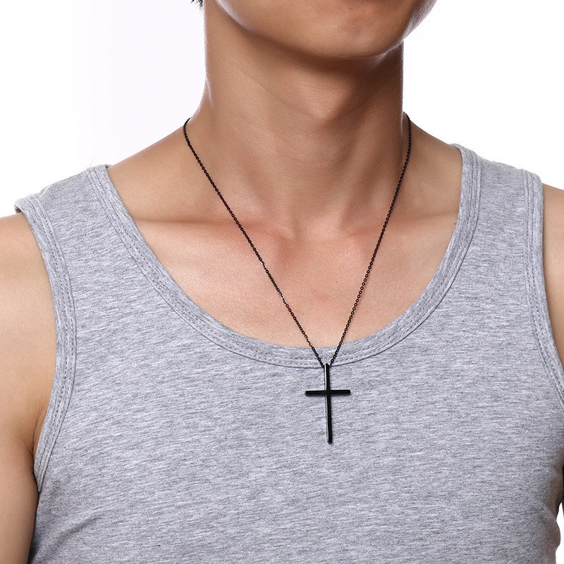Wholesale Stainless Steel Personalized Matching Cross Necklace for Couples