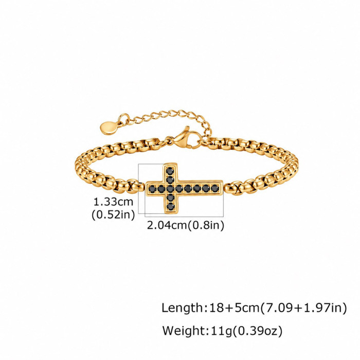 Wholesale Stainless Steel Cross Box Chain Bracelet