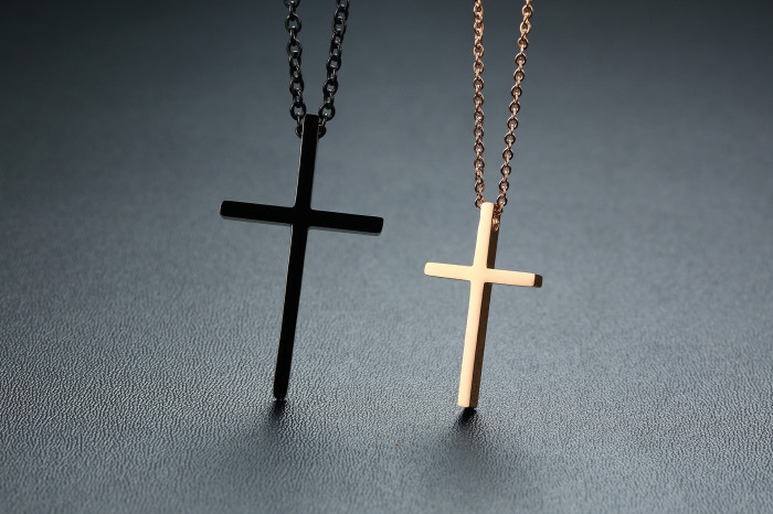 Wholesale Stainless Steel Personalized Matching Cross Necklace for Couples