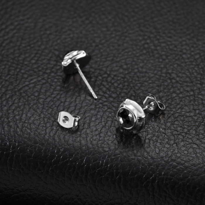Wholesale Stainless Steel Round Four-Pointed Star Earrings