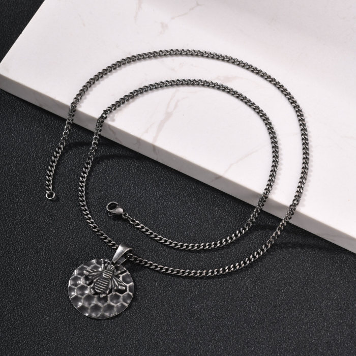 Wholesale Stainless Steel Bee Honeycomb Pendant