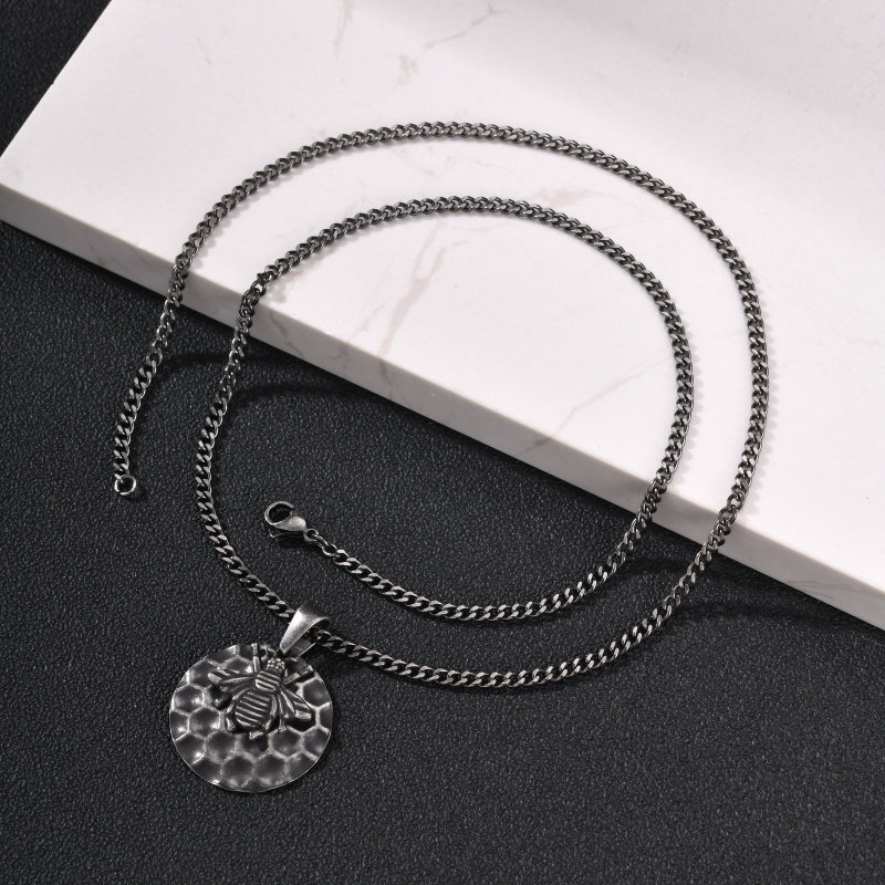 Wholesale Stainless Steel Bee Honeycomb Pendant