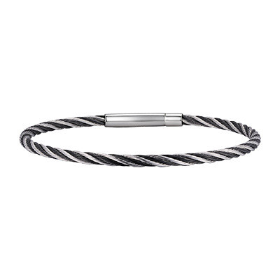 Wholesale Stainless Steel Two-Tone Wire Rope Bangle