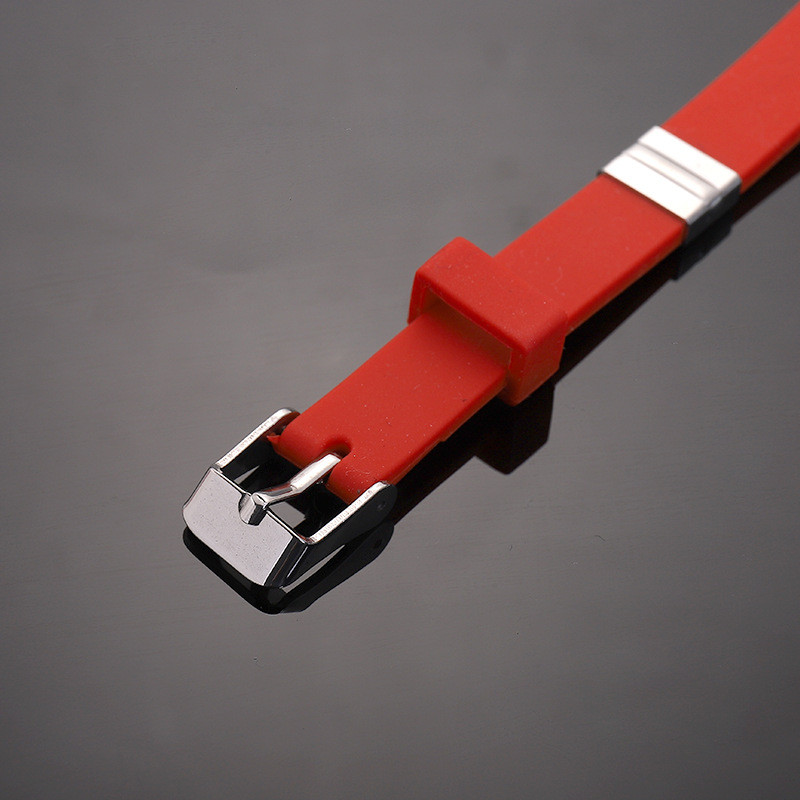 Wholesale Colorful Silicone Stainless Steel ID Plate Bracelet