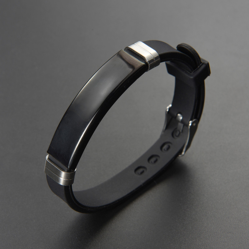 Wholesale Personalize Silicone Stainless Steel ID Bracelet