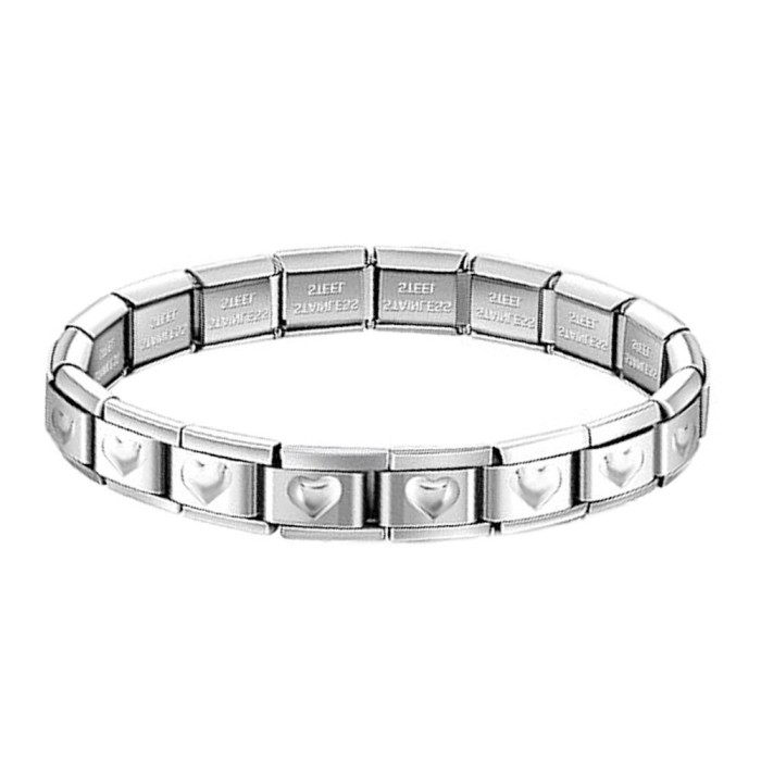 Wholesale Stainless Steel Heart Link Charm Bracelet