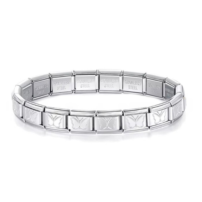 Wholesale Stainless Steel Heart Link Charm Bracelet