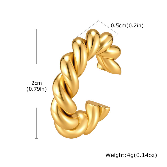 Wholesale Women's Stainless Steel Twisted Rope Ear Cuff