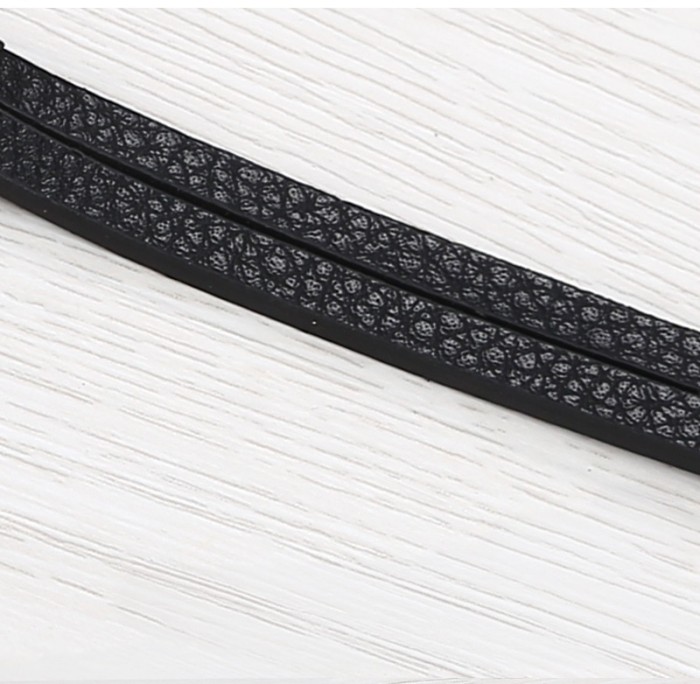 Wholesale Trendy Men's Layered Leather Stainless Steel Bar Bracelet