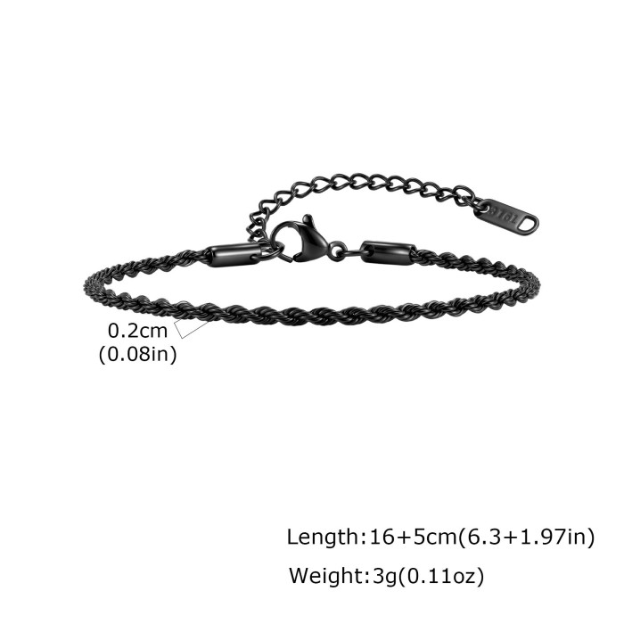 Wholesales Stainless Steel Twist Chain Bracelets