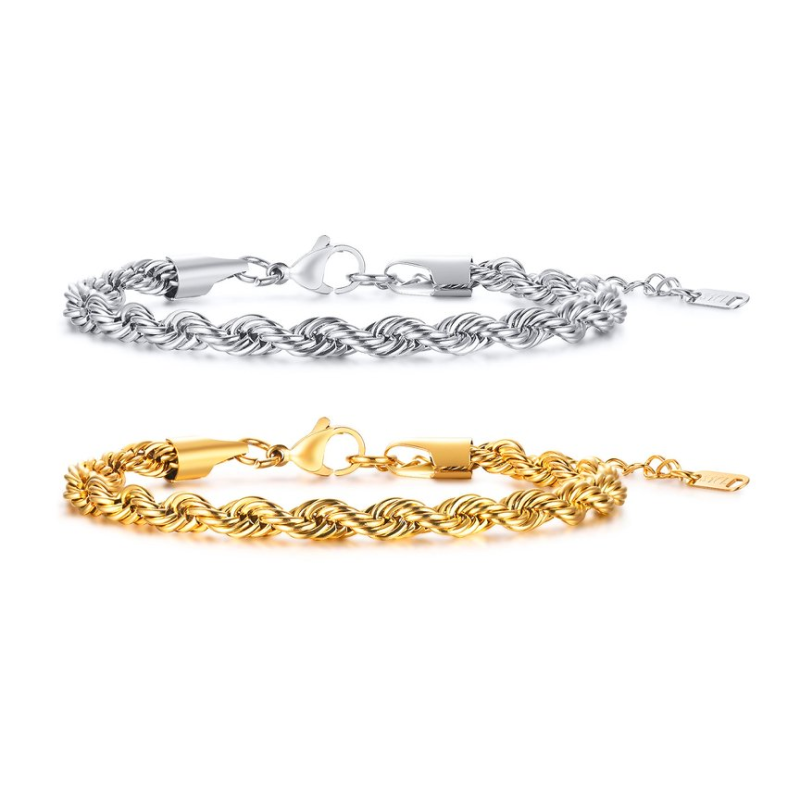 Wholesales Stainless Steel Twist Chain Bracelets
