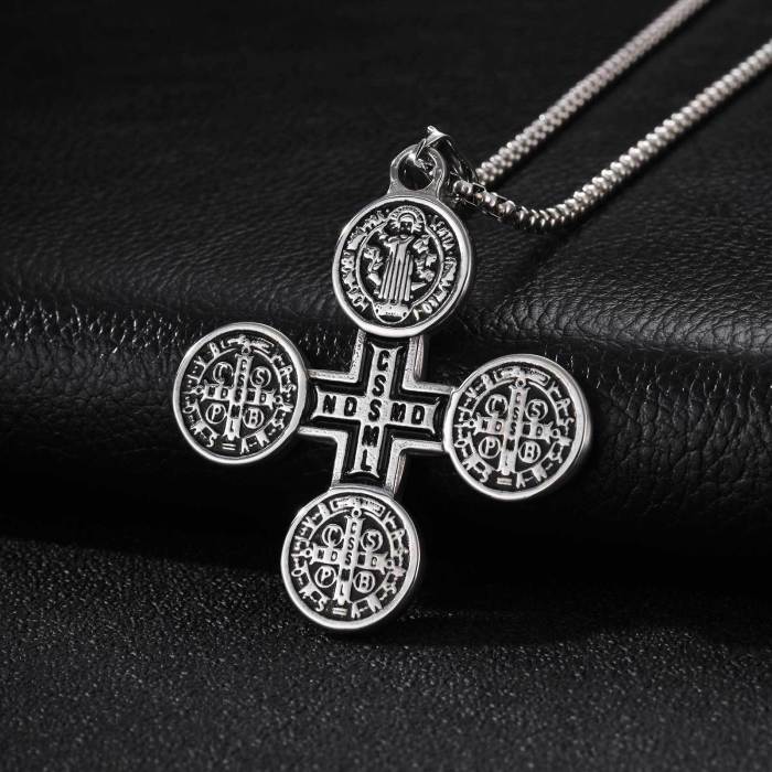 Wholesale Stainless Steel Saint Benedict Cross Pendant