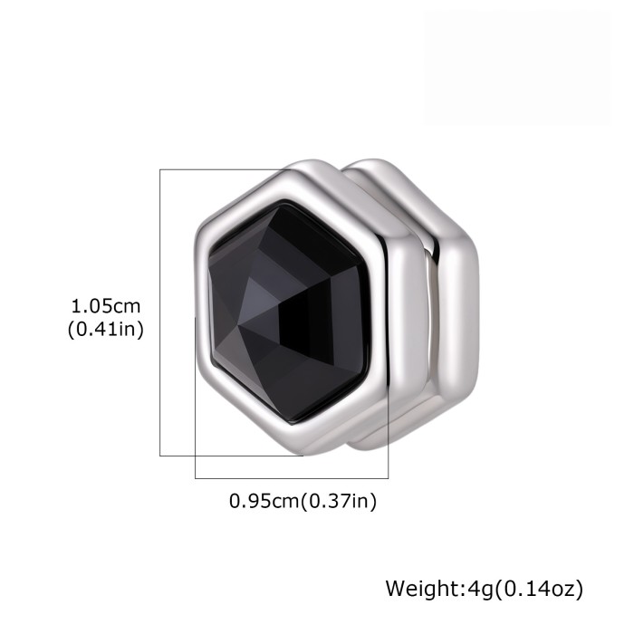 Wholesale Trendy Hexagon Crystal Magnetic Clip-On Stud Earrings