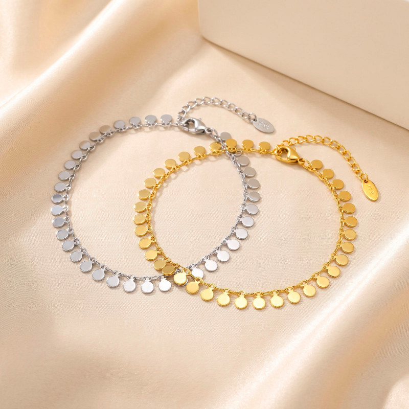 Wholesale Stainless Steel Round Disc Foot Jewelry