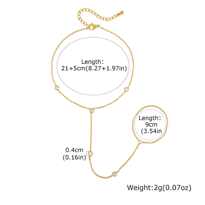 Wholesale Stainless Steel CZ Bezel Barefoot Sandals Anklet Chain