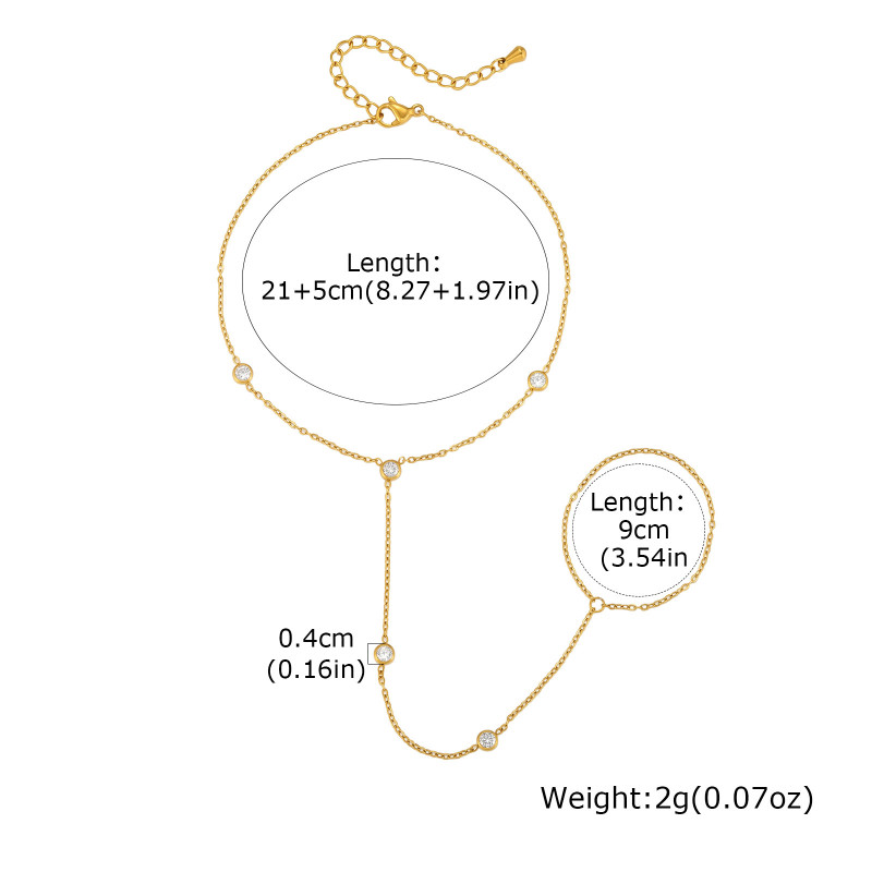 Wholesale Stainless Steel CZ Bezel Barefoot Sandals Anklet Chain
