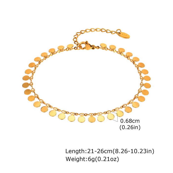 Wholesale Stainless Steel Round Disc Foot Jewelry