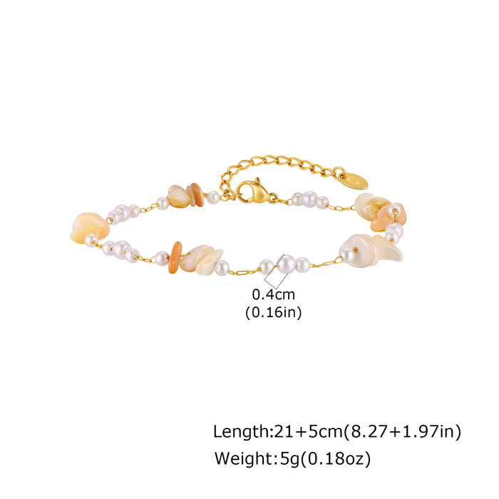 Wholesale Shell Chip Pearl Necklace and Anklet Set