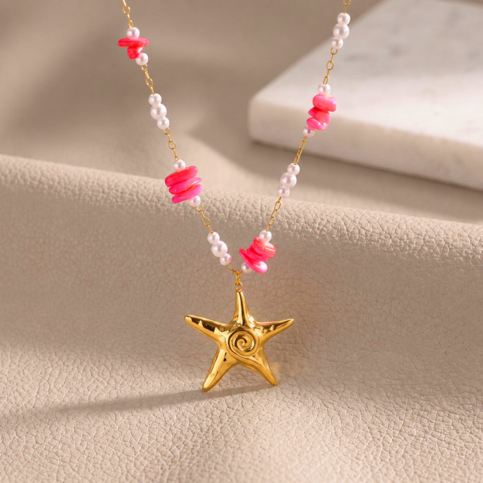 Wholesale Bohemian Ocean Starfish Shell Chip Beaded Jewelry