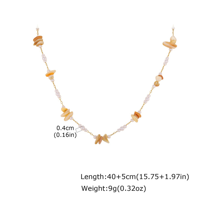 Wholesale Shell Chip Pearl Necklace and Anklet Set