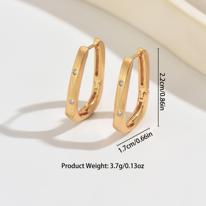 Wholesale Stainless Steel Satin Finish CZ Hoop Earrings