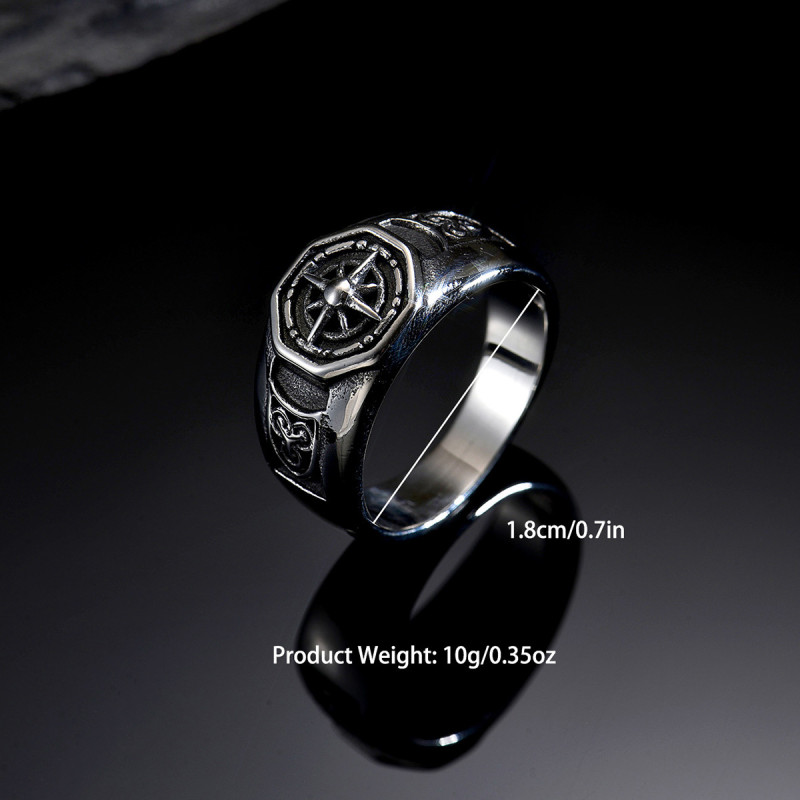 Wholesale Stainless Steel Compass Signet Ring