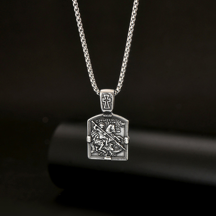 Wholesale Stainless Steel Religious Shield Pendant