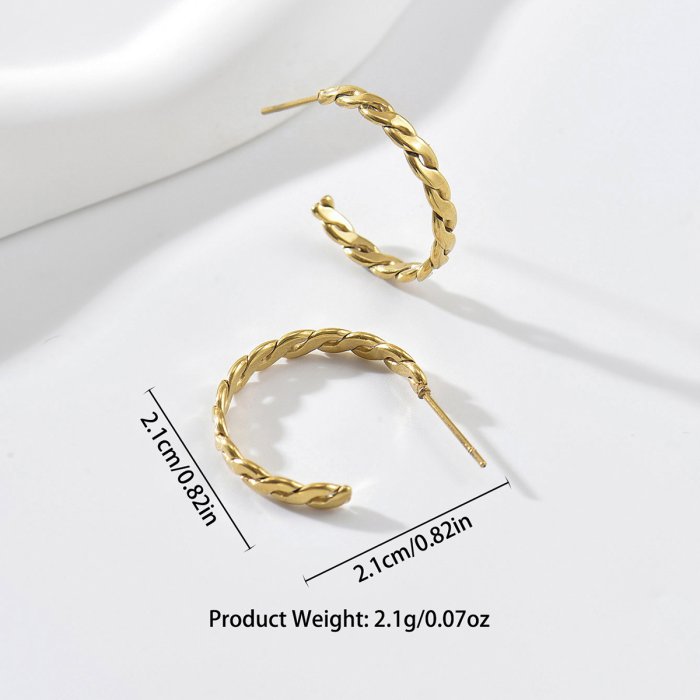 Wholesale Stainless Steel Twisted Rope Hoop Earrings