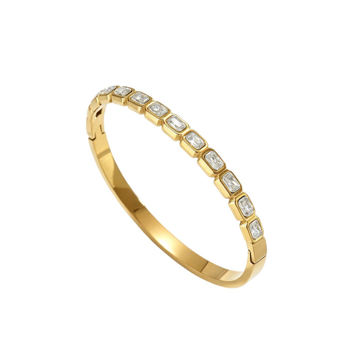 Wholesale Stainless Steel CZ Bangle Set