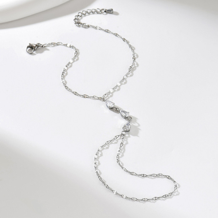 Wholesale CZ Hand Harness Bracelet Jewelry Set
